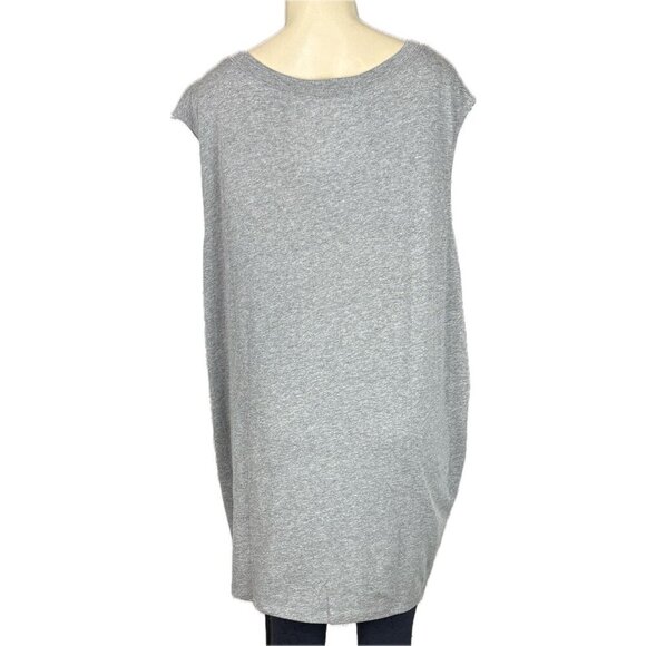 Vinyl Icons +5 Gray Heather Crew Neckline Rosie Riveter Graphic Muscle Tank Tee - Picture 4 of 6